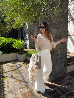 Jean wide white